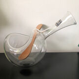 Bain-marie gravy boat glass blown vintage 1970