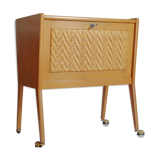 Wooden furniture and rattan compass feet on wheels