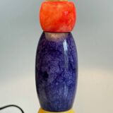 ALABASTER STONE LAMP Blue, Yellow and Red 80s