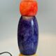 ALABASTER STONE LAMP Blue, Yellow and Red 80s