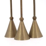 Trio of brass candlesticks, 1970s