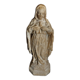 Religious statuette Holy Virgin Sacred Heart in plaster nineteenth century