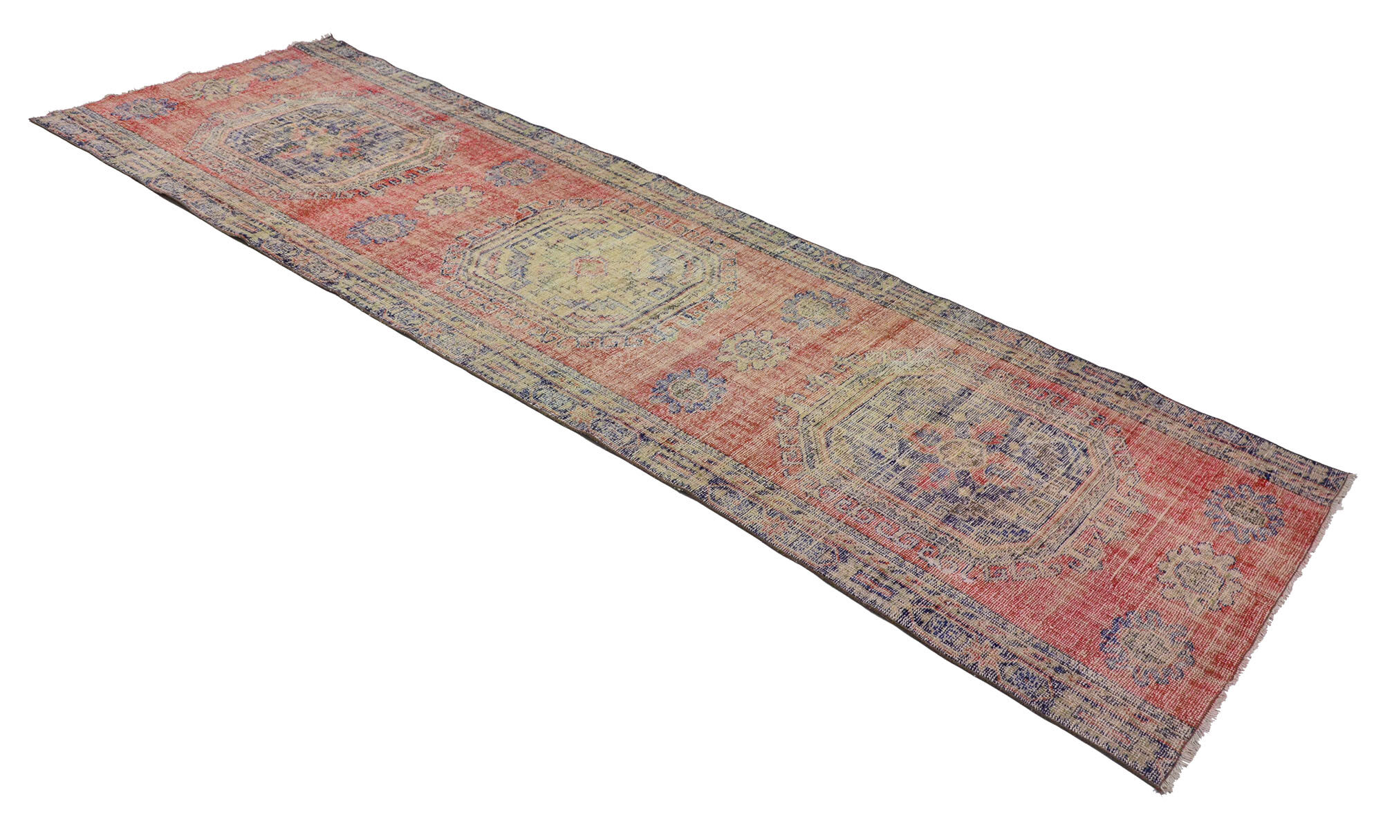 Anatolian handmade vintage rug 398 cm x 120 cm