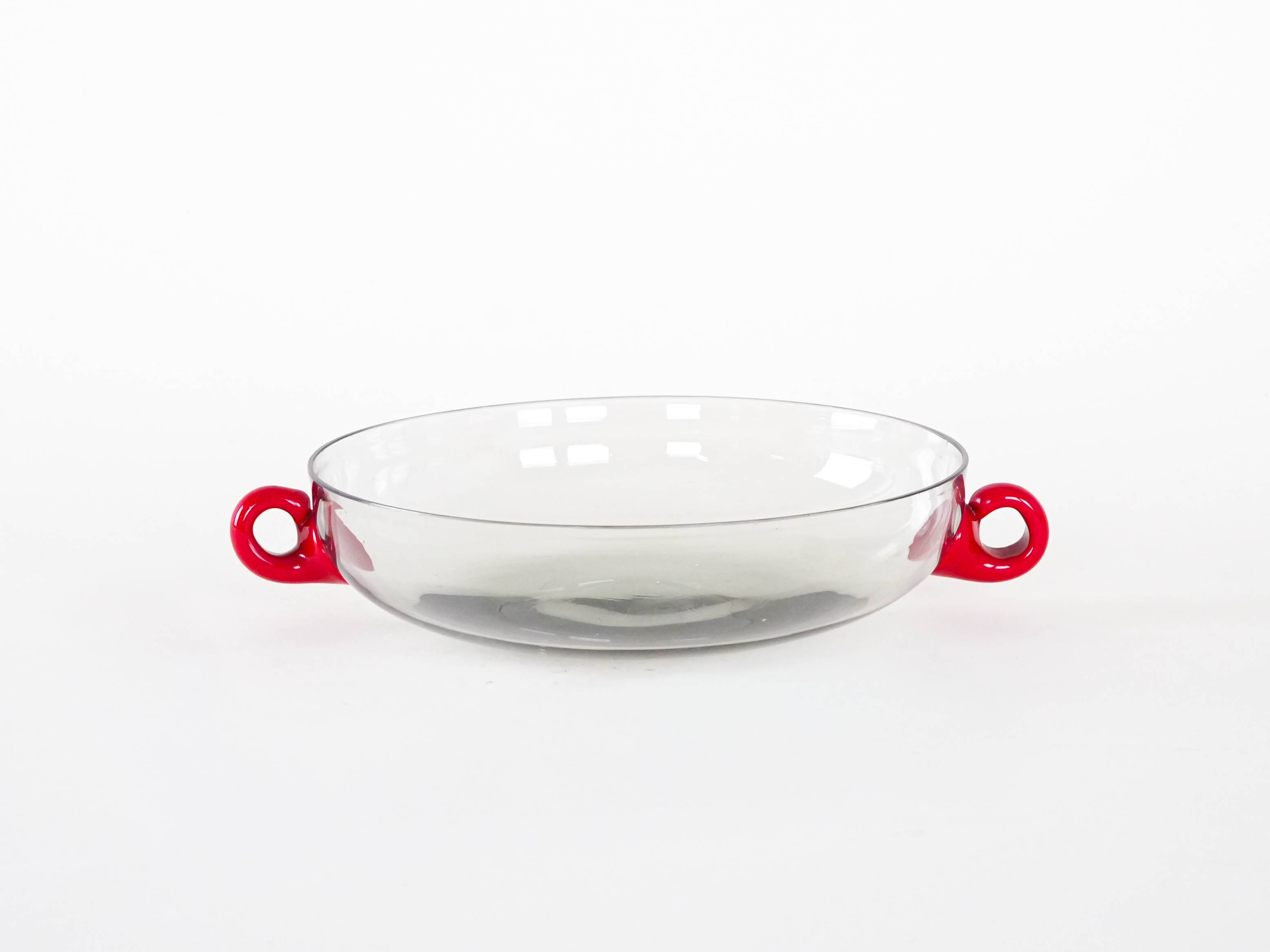 Glass bowl, Italian design, 1970s, made in Italy