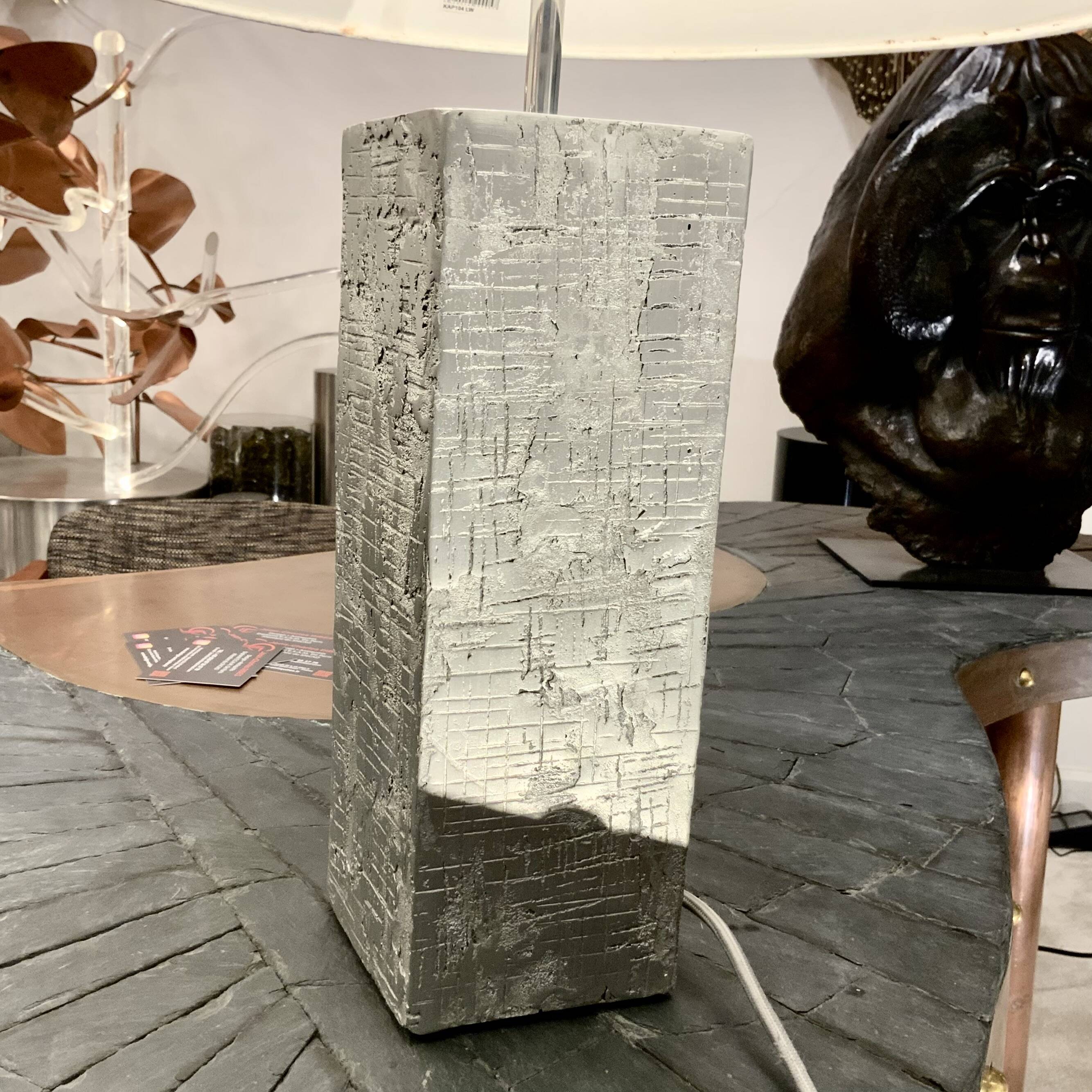 Pair Of Textured Aluminum Lamps