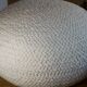 white woven wool pouf