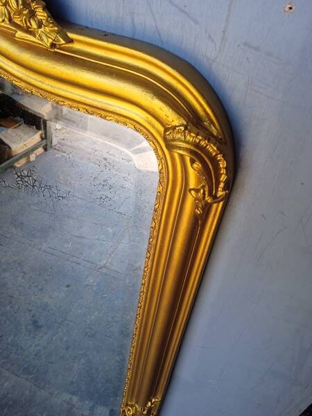 Miroir Louis XV bois doré ep XIX em - 144 cm