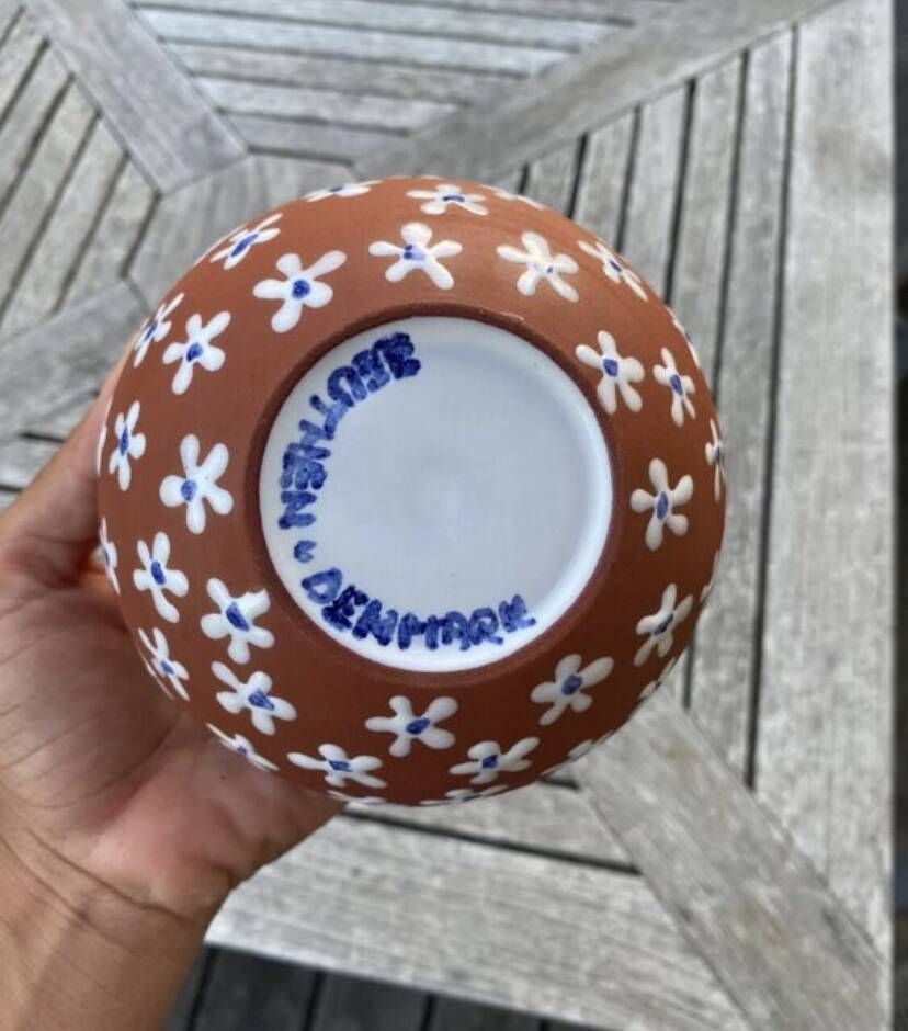Ceramic floral vase by Edith Nielsen for Zeuthen Keramik