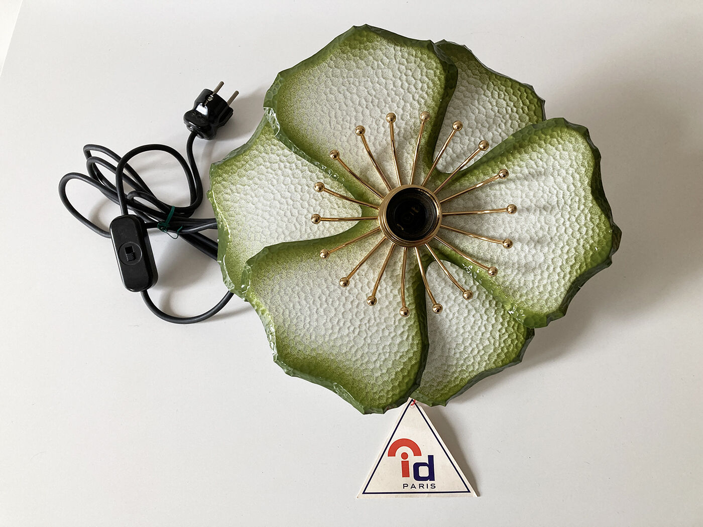 Metal floral lamp to pose La Samaritaine 1970