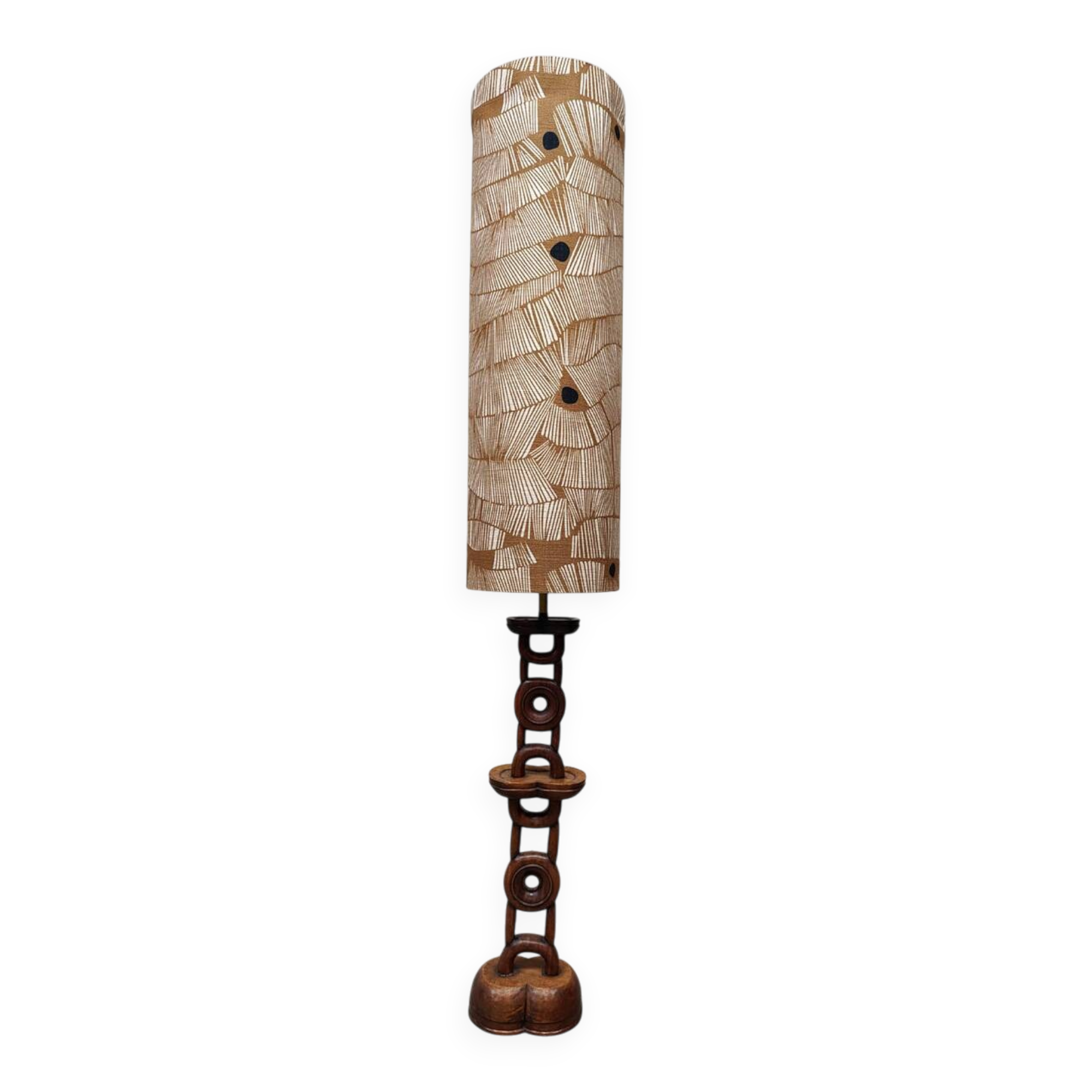 Danish vintage wooden floor lamp 1970 'Totem'