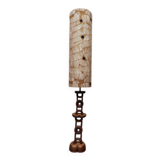 Danish vintage wooden floor lamp 1970 'Totem'