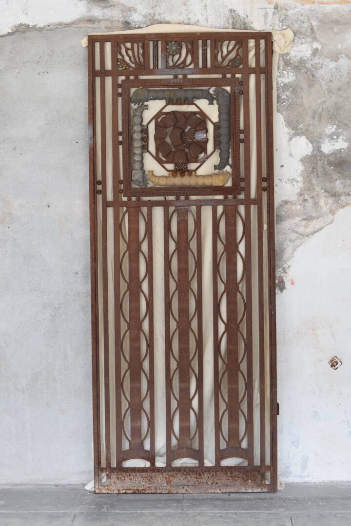 Metal and bronze ironwork entrance door Charles Piguet Lyon 1919