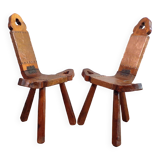 Pair of tripod mountain chairs