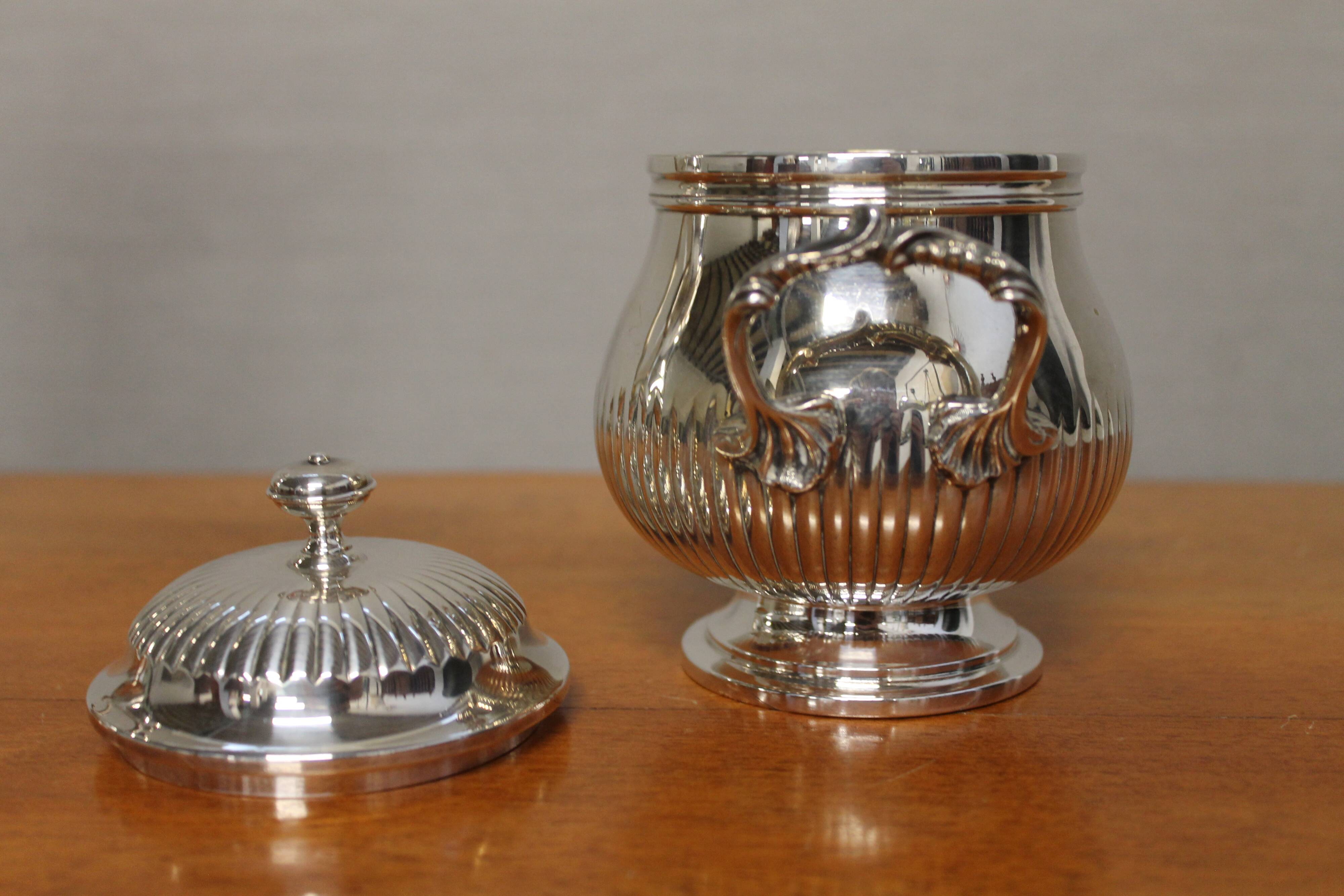 Silver metal coffee set - christofle - gallia collection