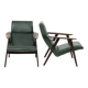 Vintage armchairs with green leather upholstery, 1960s