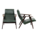 Vintage armchairs with green leather upholstery, 1960s