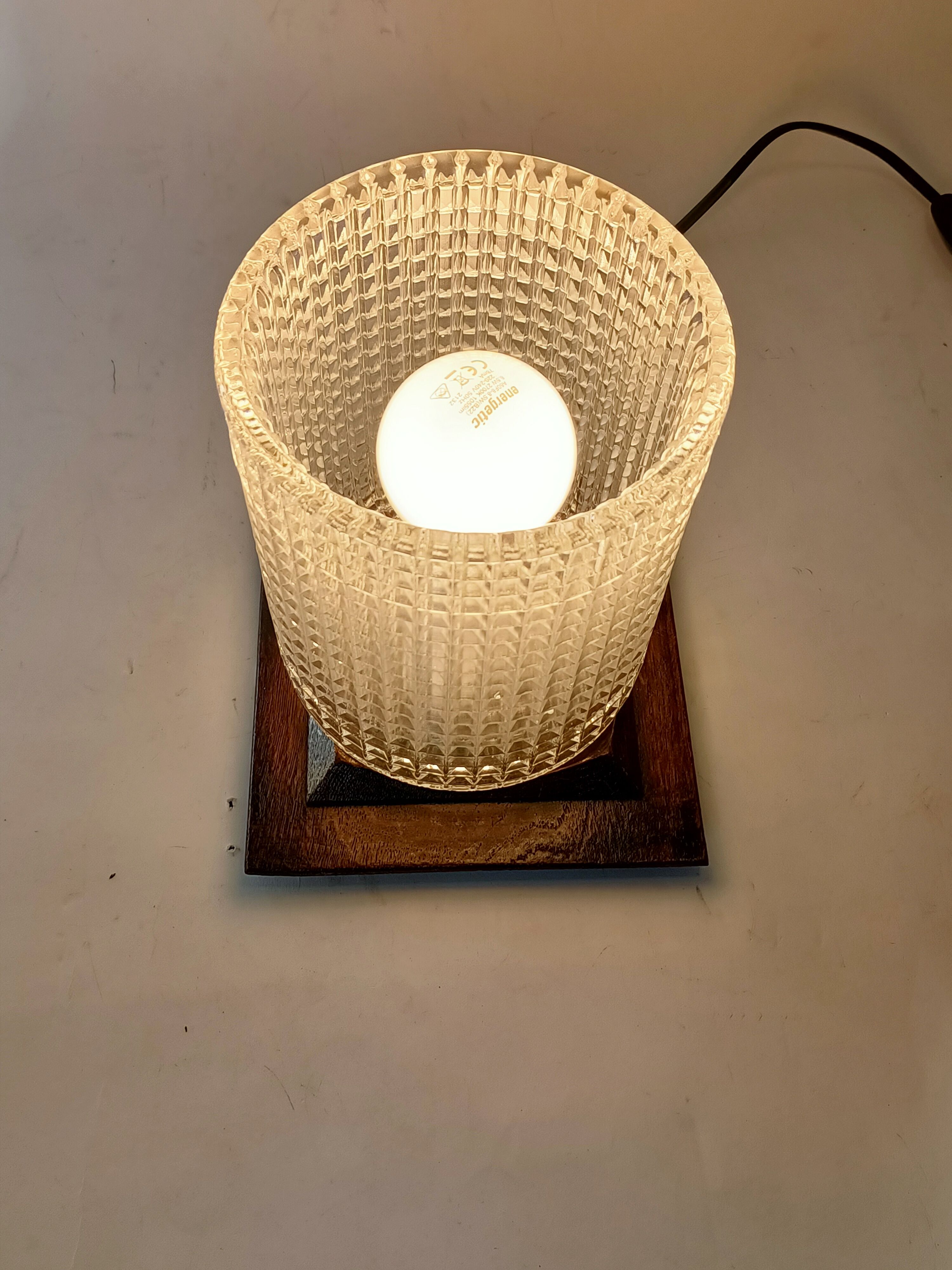 Oak night light lamp 1940/1950