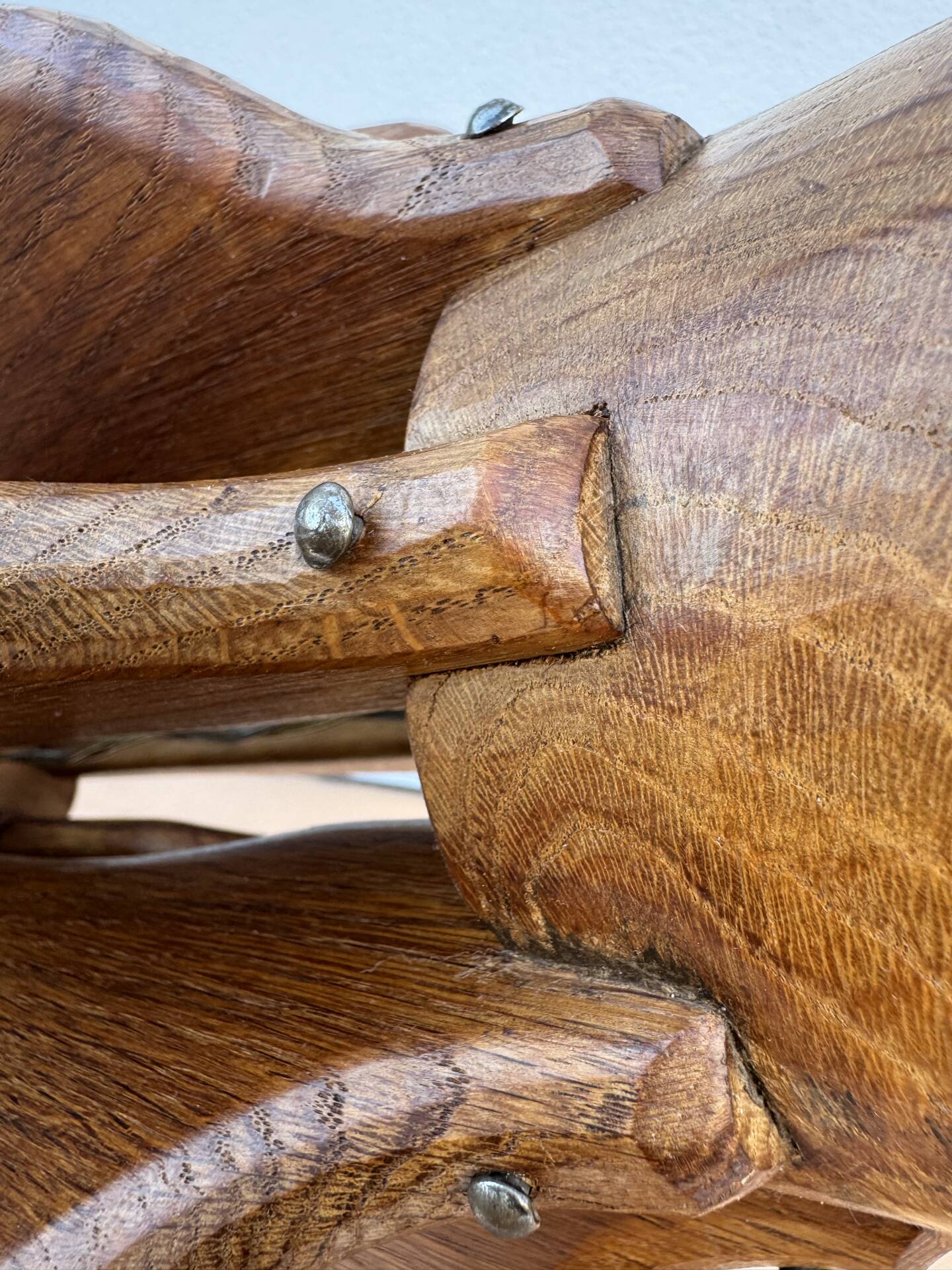 Brutalist teak wood lamp from the 1960s.