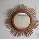 Vintage rattan sun mirror