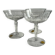Crystal stemmed glass, floral pattern