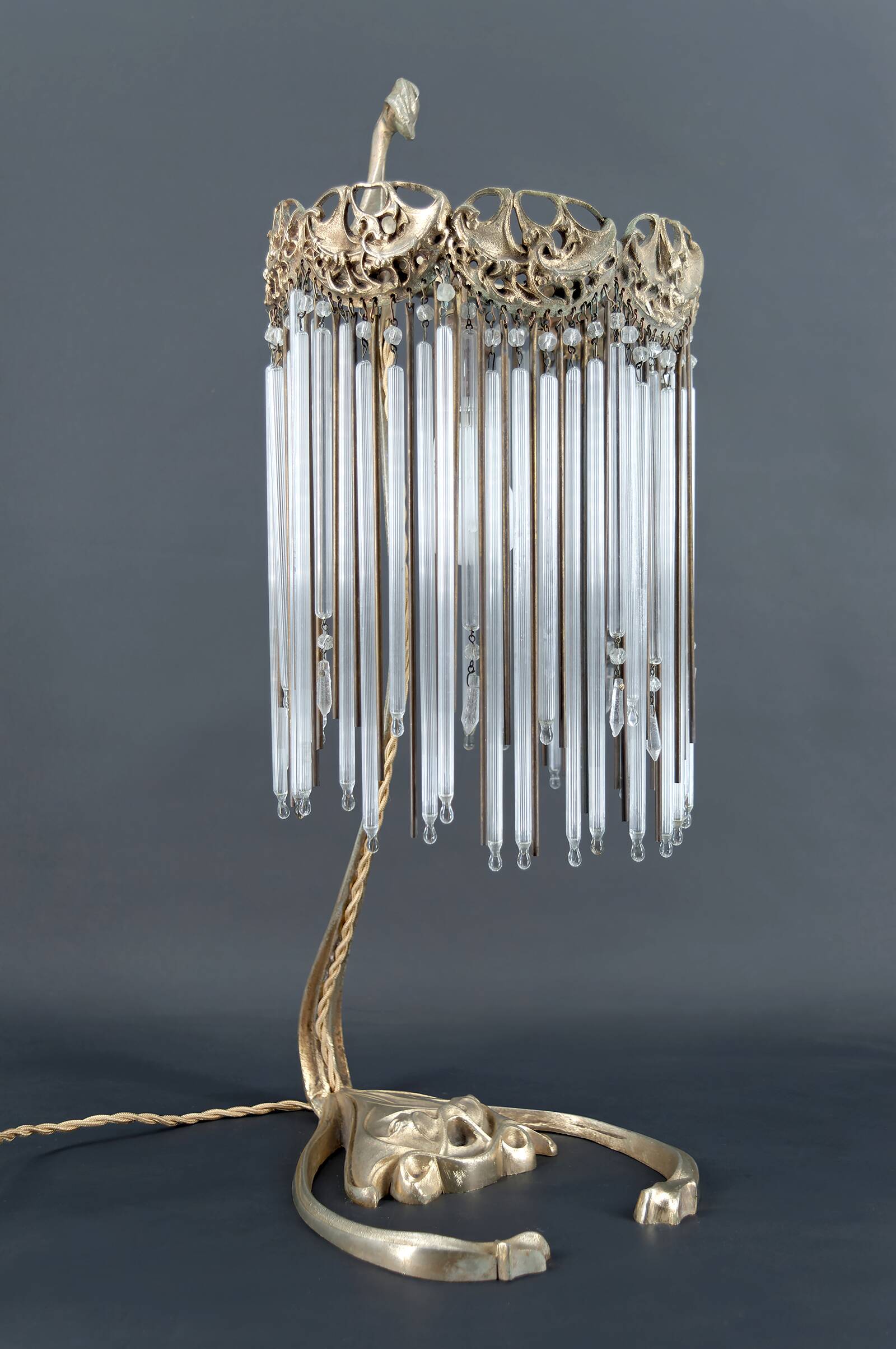 Bronze Lamp and Pendants by H. Guimard, France, Art Nouveau, c. 1910