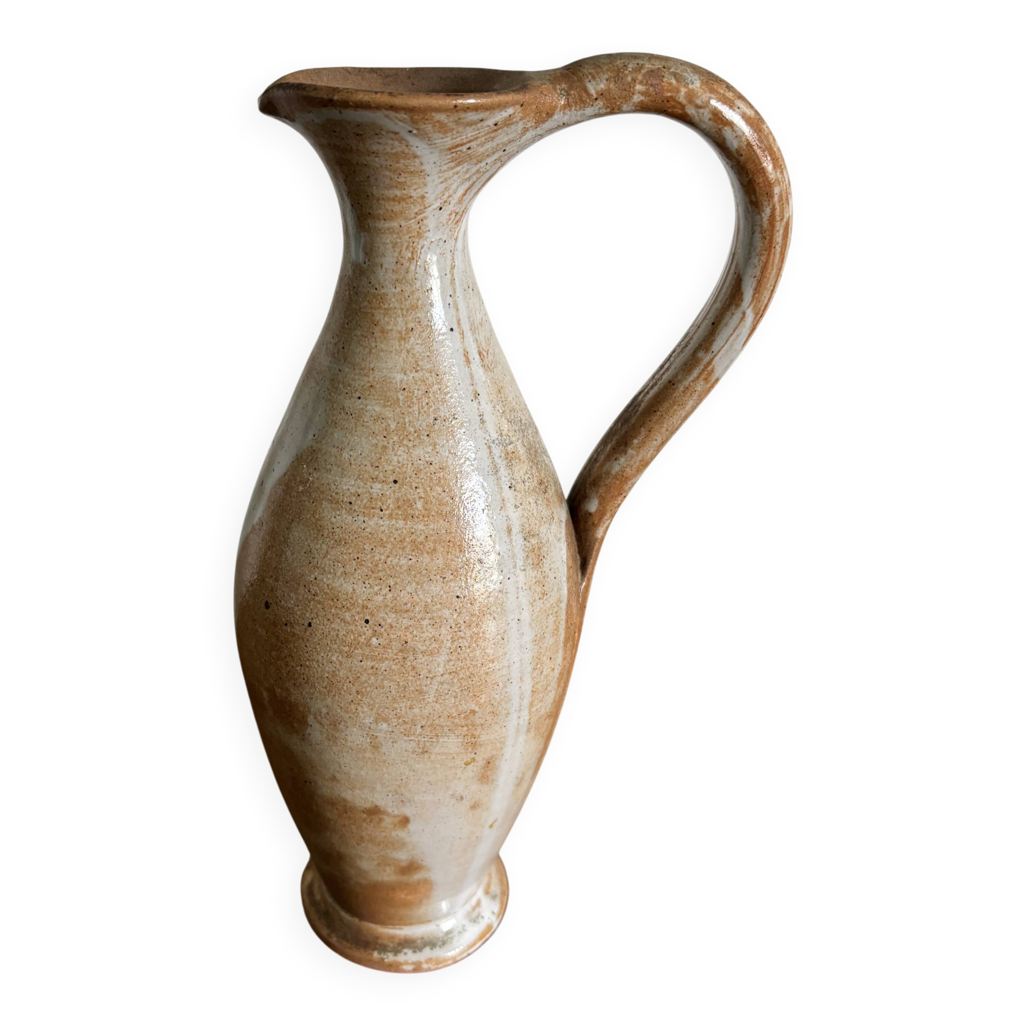 Handcrafted stoneware vase, a vintage piece from the 1960s.