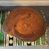Brutalist oak side table