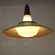 Opal glass and green aluminium shade vintage lamp by Voss Belysning - Denmark