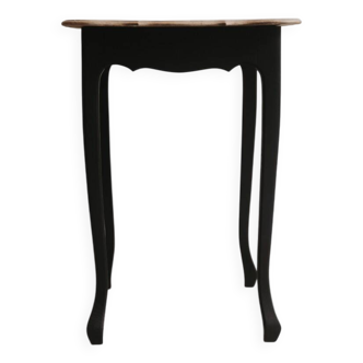 Beech table with black base