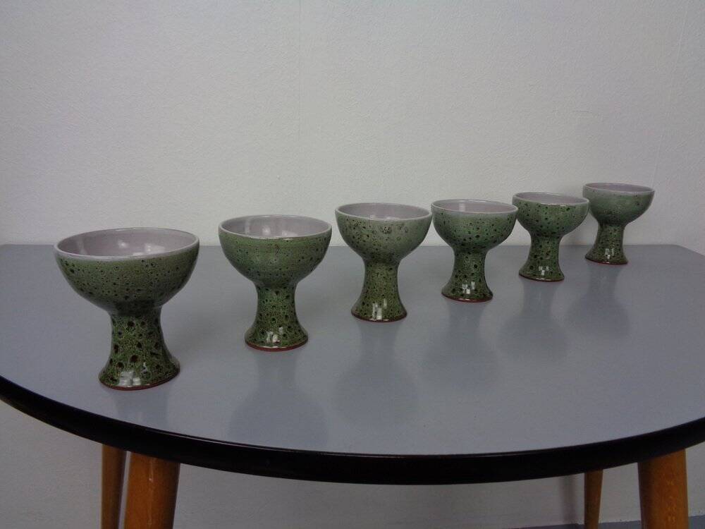 Ceramic Decanters & Tumblers, 1960s, Set of 7