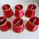 Lot 6 lampshade with red nylon clip decoration gold embroidery