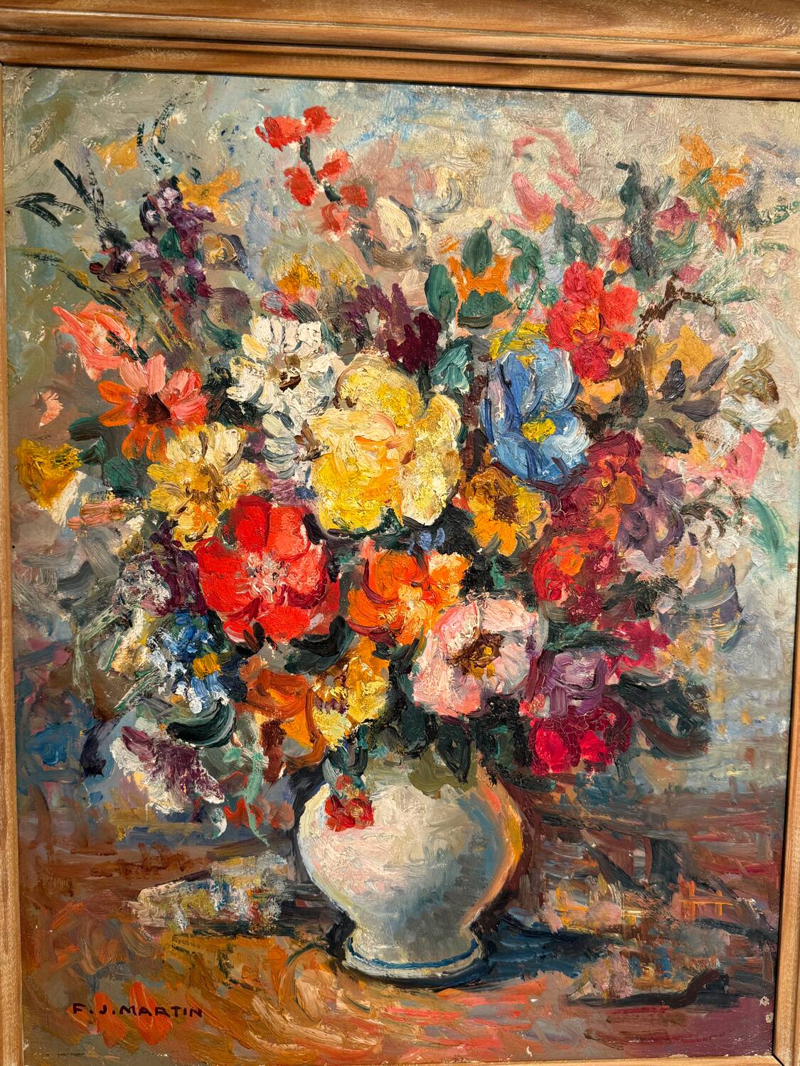 Still life with wild flowers, signed, early 20th century