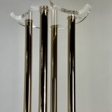 Coat rack with 4 hooks in gold metal and altuglass