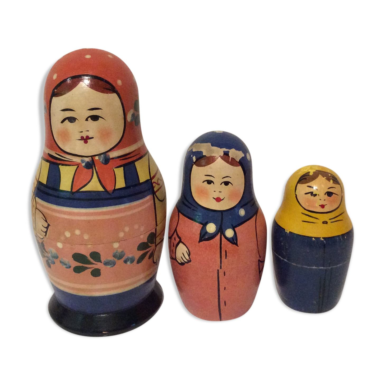 Vintage vintage ancient Russian Matriochkas dolls