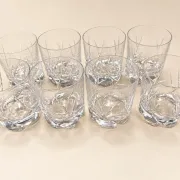 8 Cut Crystal Porto Glasses Daum - Art Nouveau 1900s