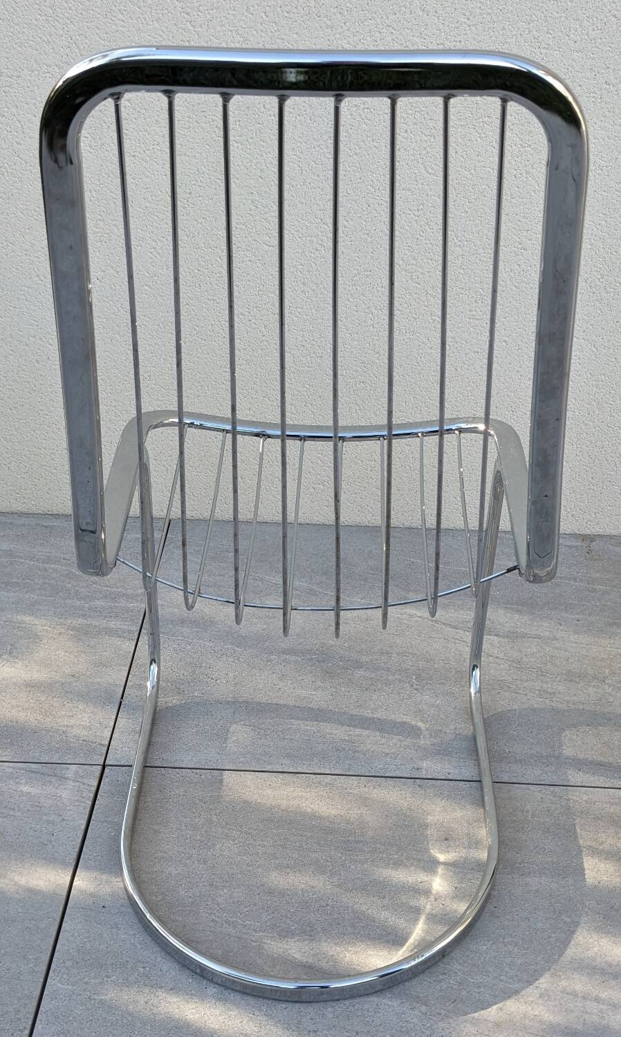 Set of 2 chrome metal chairs, Italian style from the 70s