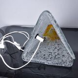 “Pyramid” lamp by Mazzega, orange frosted Murano glass, Italy, 1970