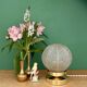 Lampe à poser globe vintage art déco en verre dépoli
