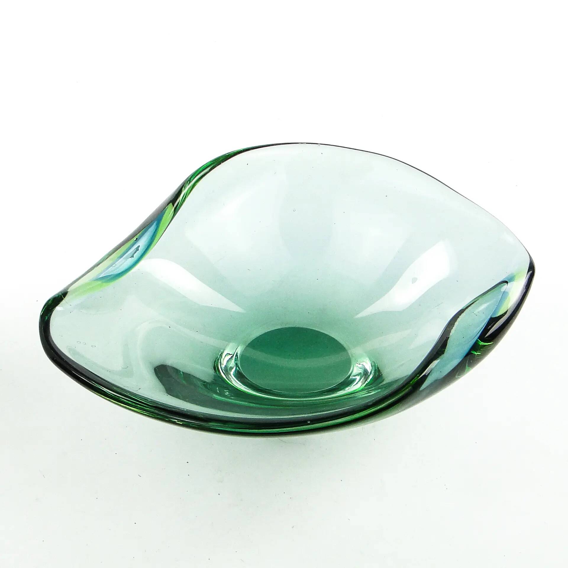 Mid-century modern decorative bowl, glass, Val Saint Lambert, Belgium, 1950s