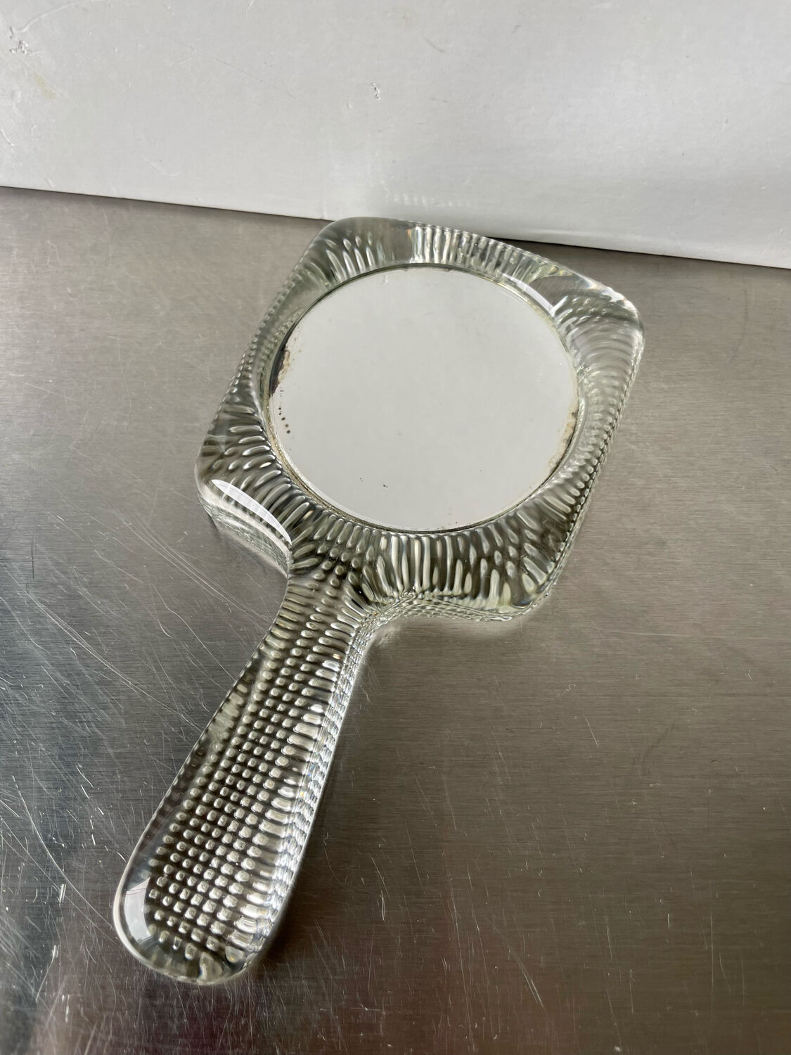 Handheld glass mirror Swedish design 1960's