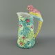Pitcher parakeet in slip Faience of Portugal Majolica hand painted