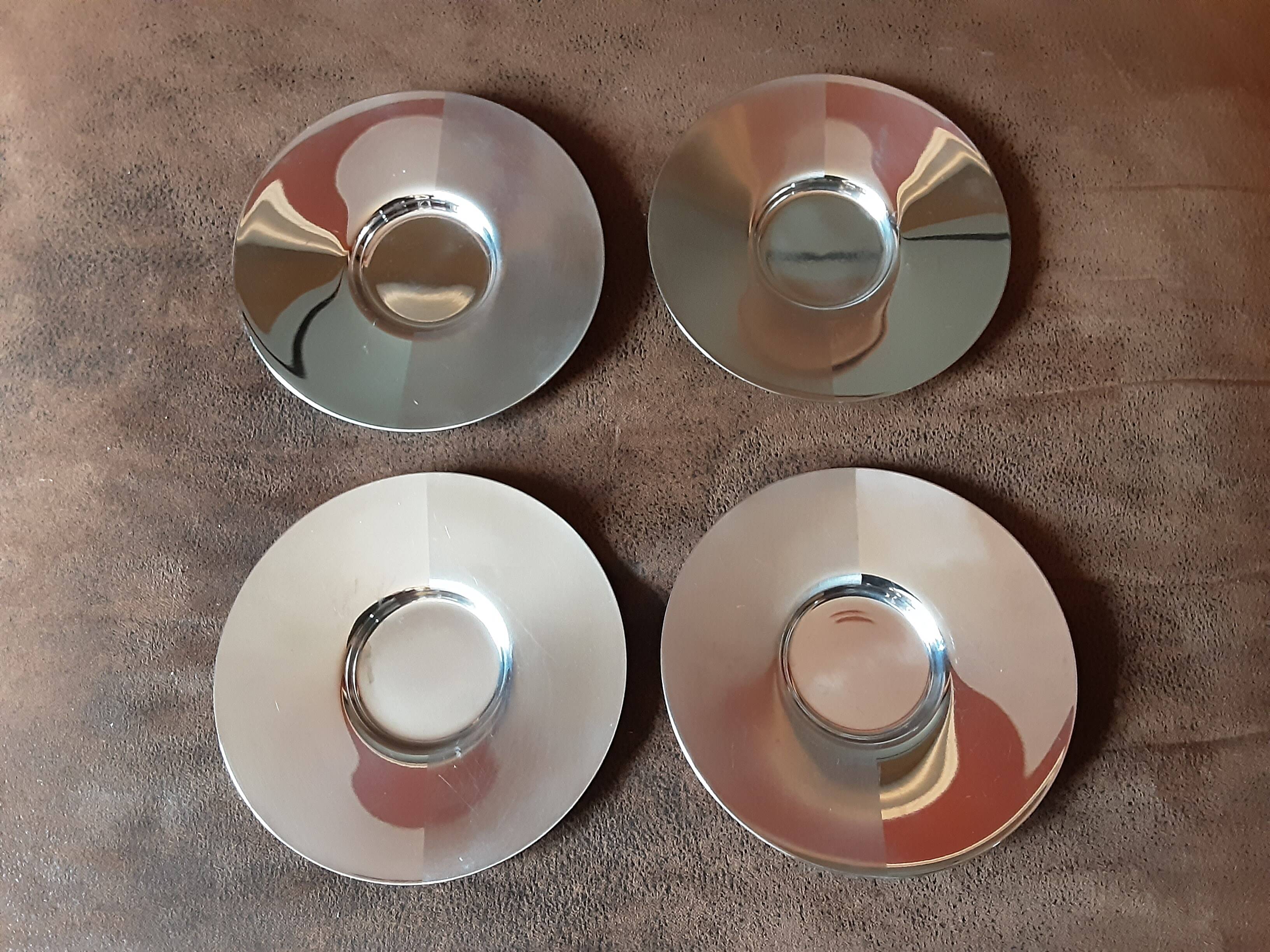 Set of 4 metal coasters or cup holders