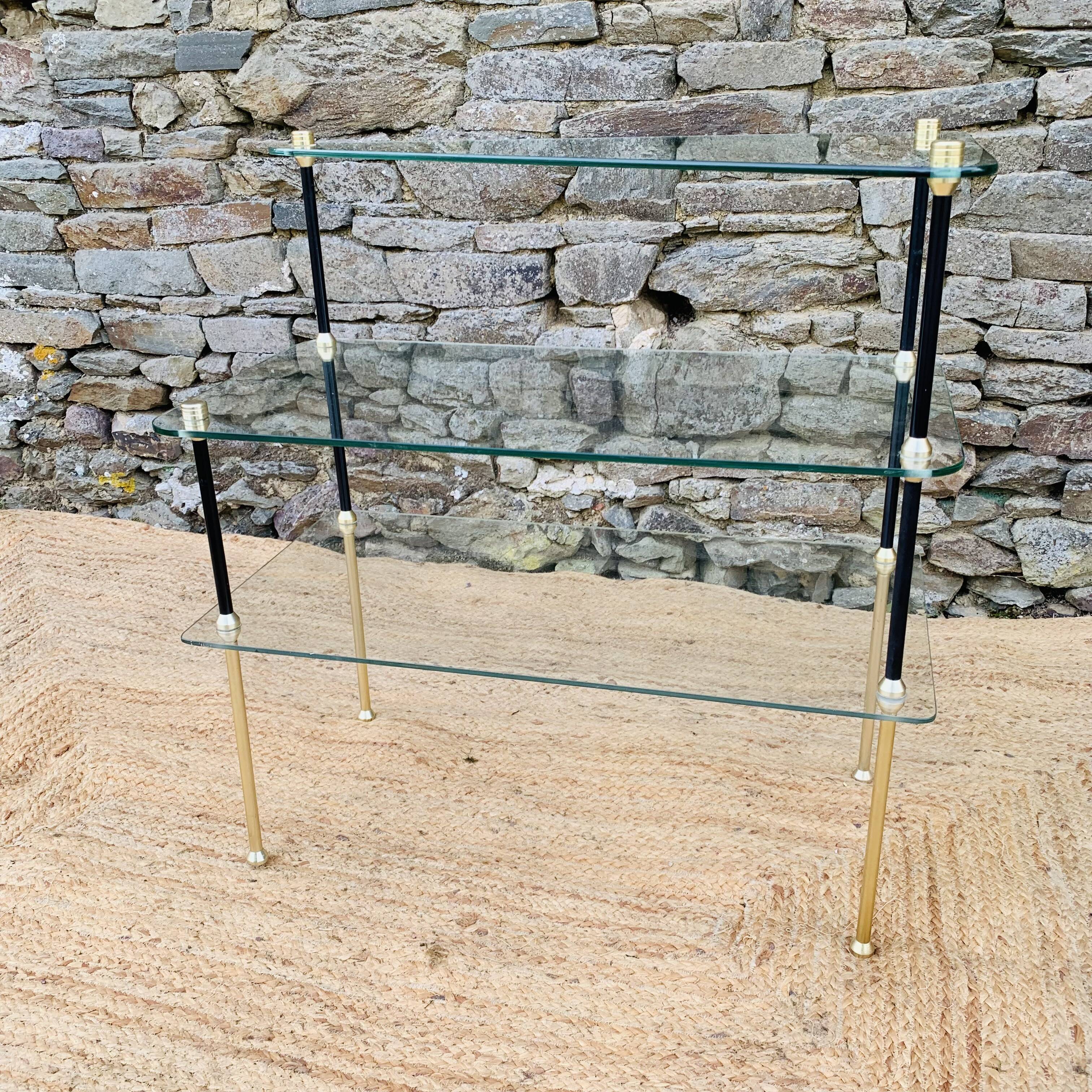 Vintage glass shelf from the 50s/60s