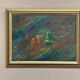 Oil on canvas “Still Life with Fruits” by Olle Bredford,Vintage & Framed 38×30cm
