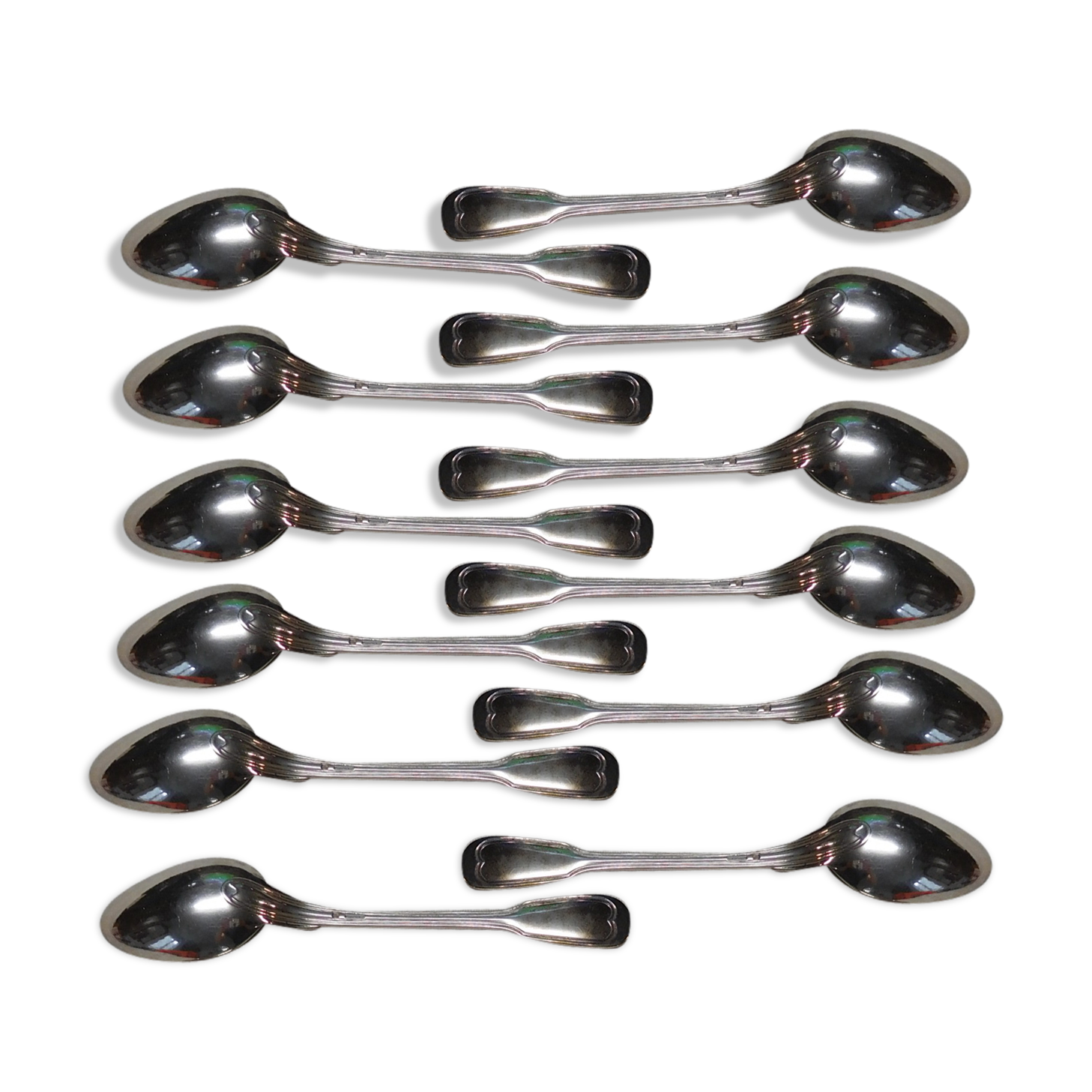 12 small spoons CHRISTOFLE model CHINON silver metal