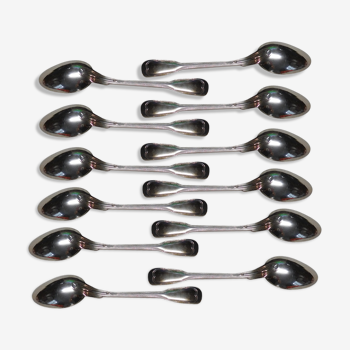 Set de 12 petites cuillères Christofle modèle Chinon en métal argenté