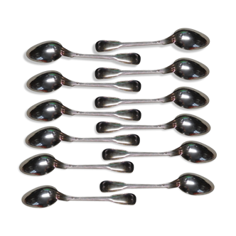 12 small spoons CHRISTOFLE model CHINON silver metal
