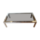 Chrome metal, brass and smoked glass coffee table to taste like Willy Rizzo
