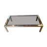 Chrome metal, brass and smoked glass coffee table to taste like Willy Rizzo