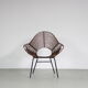 1950s Rare rattan chair by Rohé, Netherlands